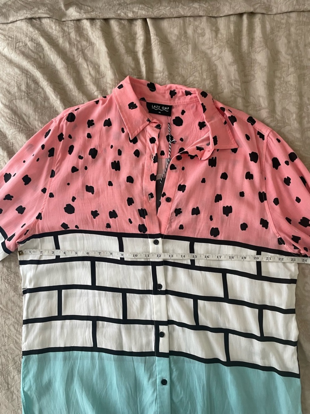 Lazy Oaf scribble brick shirt tunic NWT M/L - Picture 6 of 15